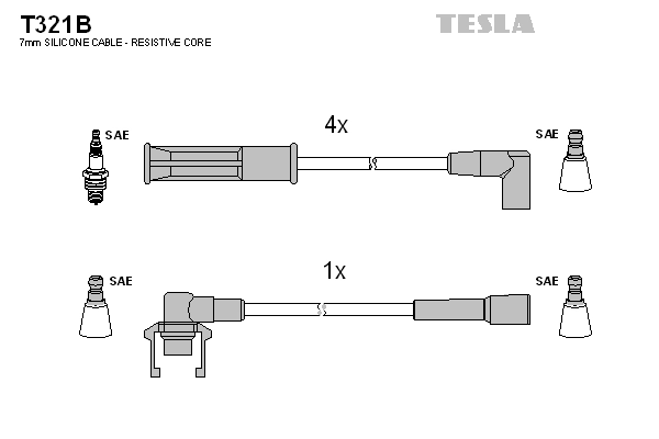 TESLA gyújtókábelkészlet - T321B - TothCarparts