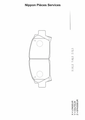 NPS fékbetétkészlet, tárcsafék - T360A82 - TothCarparts