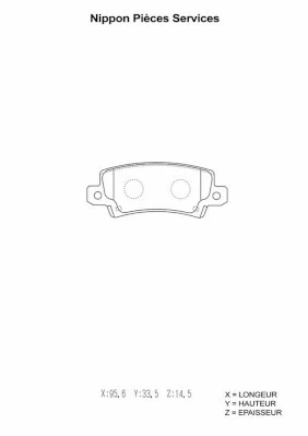 NPS fékbetétkészlet, tárcsafék - T361A23 - TothCarparts