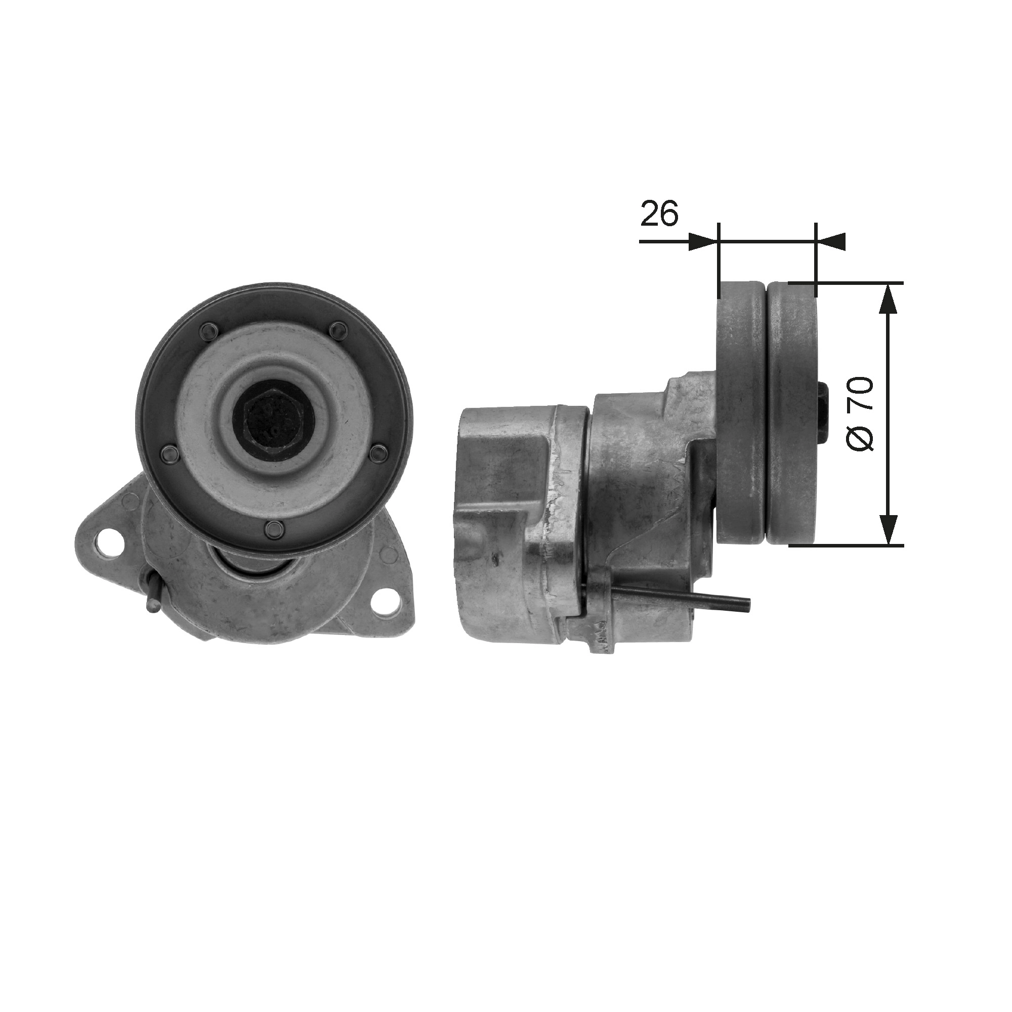 GATES Szíjfeszítő, hosszbordás szíj - T38154 - TothCarparts