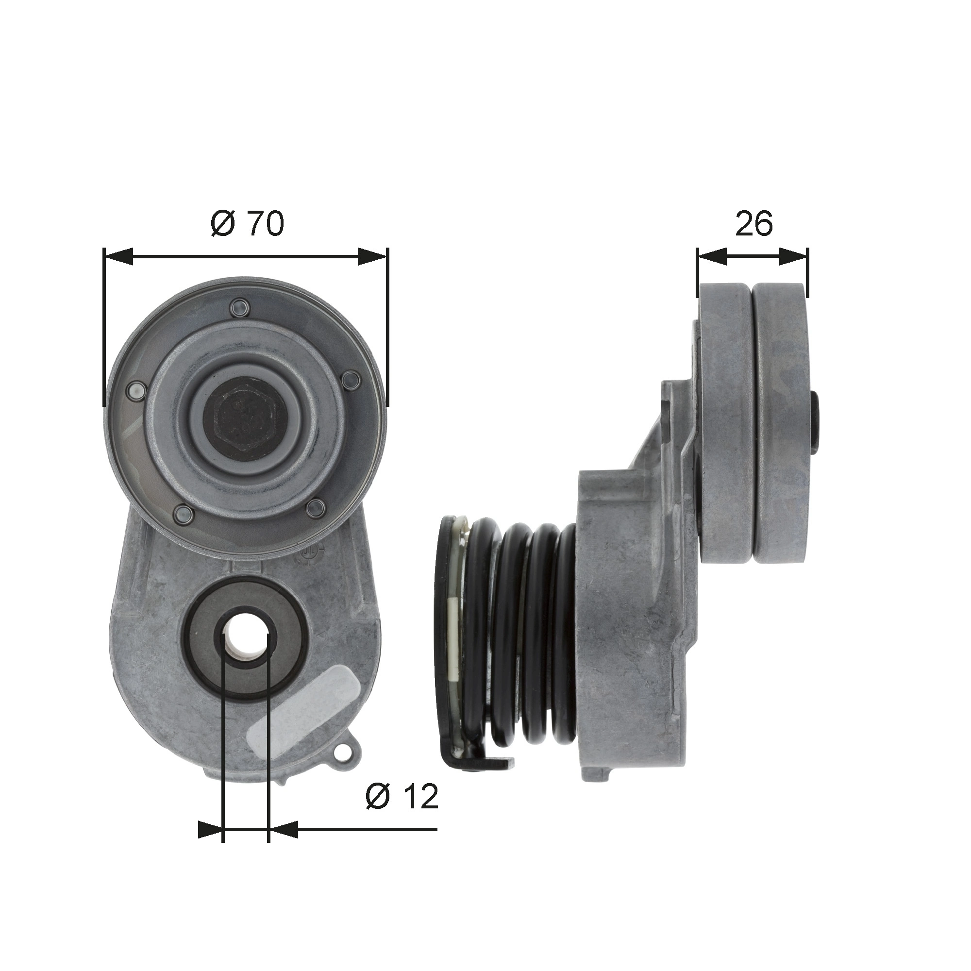 GATES Szíjfeszítő, hosszbordás szíj - T38496 - TothCarparts