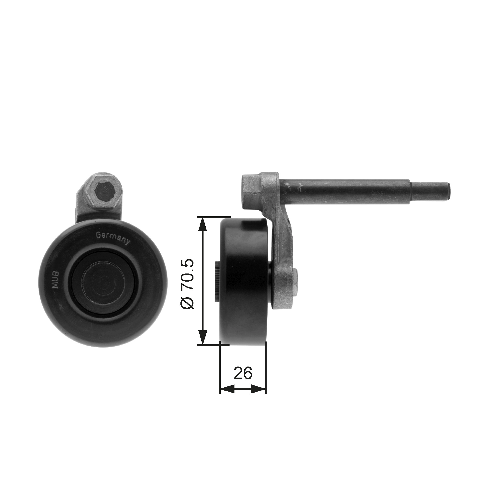 GATES Szíjfeszítő, hosszbordás szíj - T39000 - TothCarparts