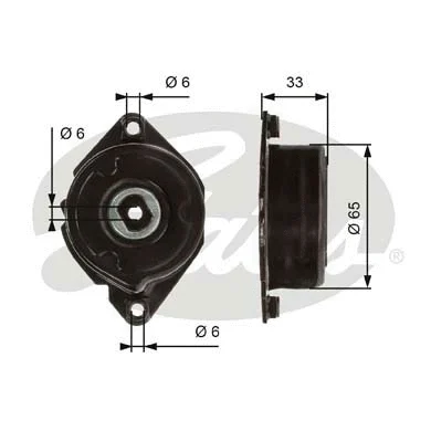 GATES feszítőgörgő, hosszbordás szíj - T39013 - TothCarparts