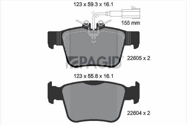 PAGID fékbetétkészlet, tárcsafék - T4177 - TothCarparts
