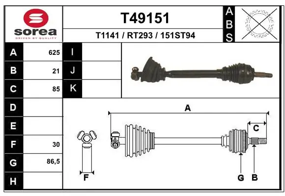 EAI hajtótengely - T49151 - TothCarparts