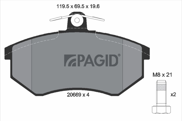 PAGID fékbetétkészlet, tárcsafék - T5021 - TothCarparts