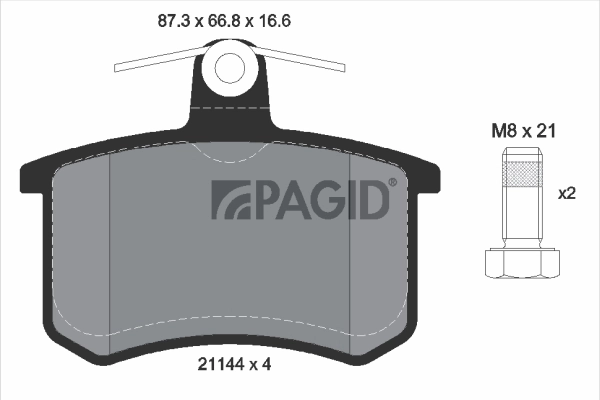 PAGID fékbetétkészlet, tárcsafék - T5056 - TothCarparts