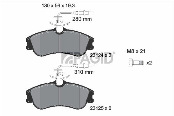 PAGID fékbetétkészlet, tárcsafék - T5099 - TothCarparts