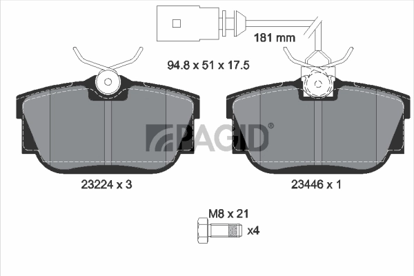 PAGID fékbetétkészlet, tárcsafék - T5137 - TothCarparts