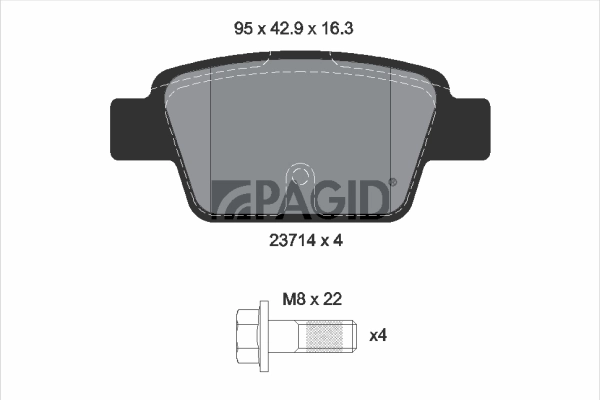 PAGID fékbetétkészlet, tárcsafék - T5165 - TothCarparts