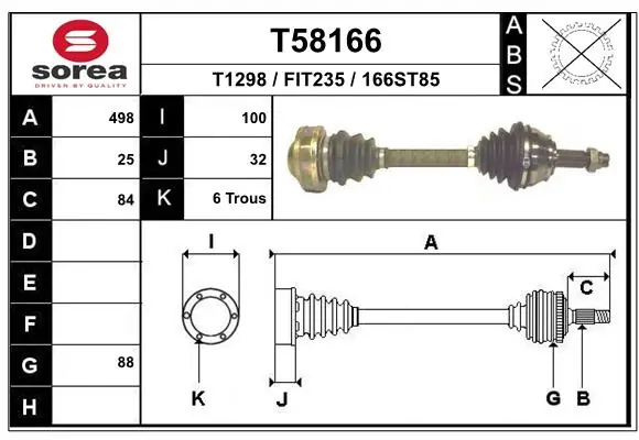 EAI hajtótengely - T58166 - TothCarparts