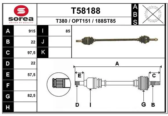 EAI hajtótengely - T58188 - TothCarparts