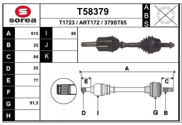 EAI hajtótengely - T58379 - TothCarparts