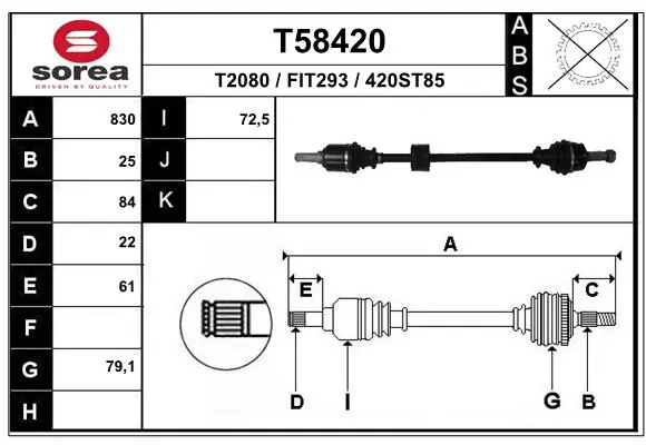 EAI hajtótengely - T58420 - TothCarparts
