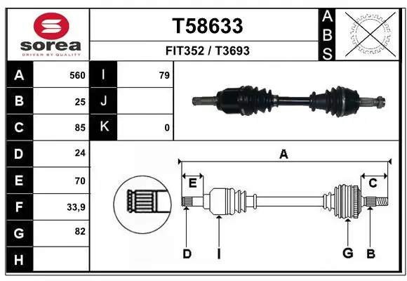 EAI hajtótengely - T58633 - TothCarparts
