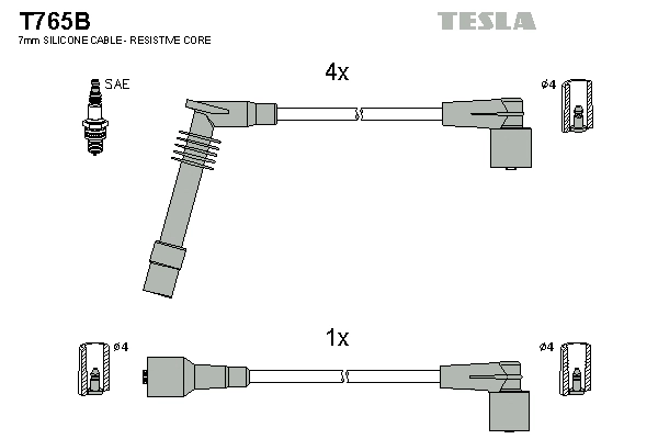 TESLA gyújtókábelkészlet - T765B - TothCarparts
