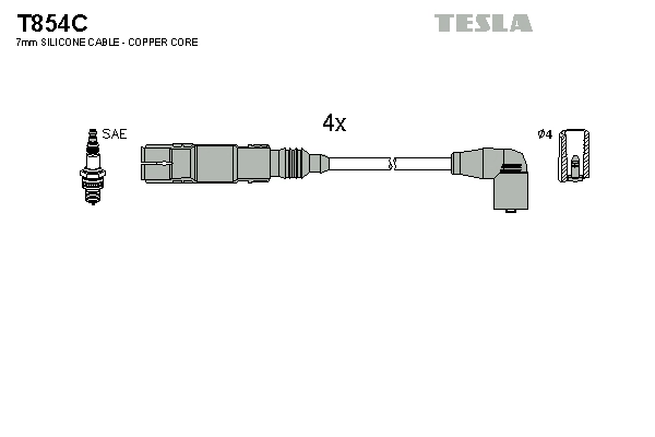 TESLA gyújtókábelkészlet - T854C - TothCarparts