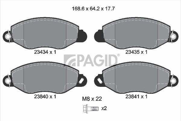 PAGID fékbetétkészlet, tárcsafék - T9107 - TothCarparts