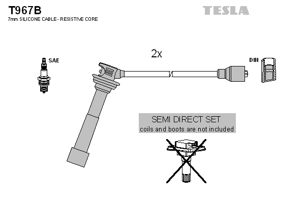 TESLA gyújtókábelkészlet - T967B - TothCarparts