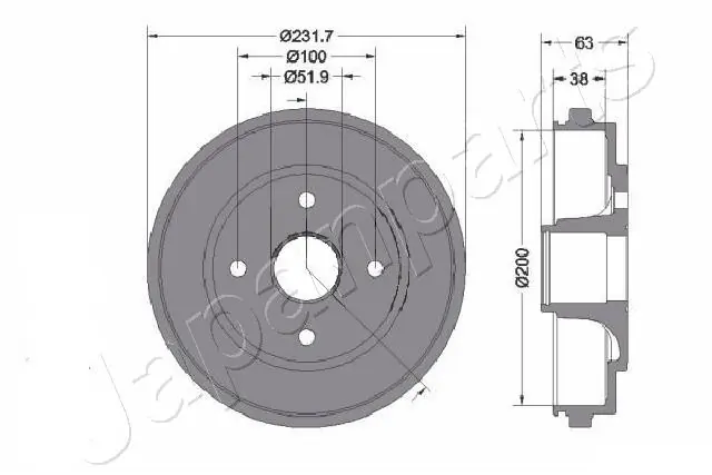 JAPANPARTS fékdob - TA-0401C - TothCarparts