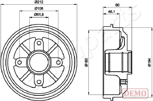 JAPANPARTS fékdob - TA-0608C - TothCarparts