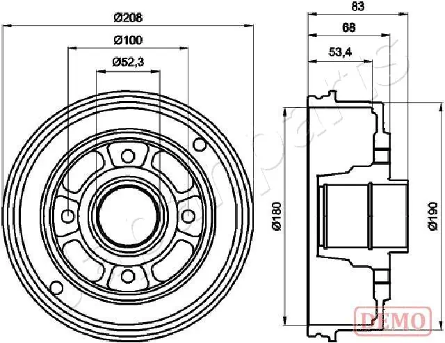 JAPANPARTS fékdob - TA-0707C - TothCarparts