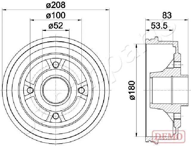 JAPANPARTS fékdob - TA-0709C - TothCarparts