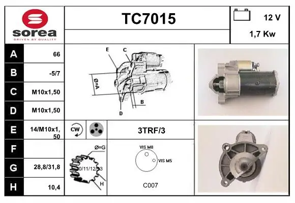 SERA önindító - TC7015 - TothCarparts