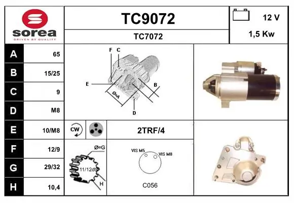 SNRA önindító - TC9072 - TothCarparts