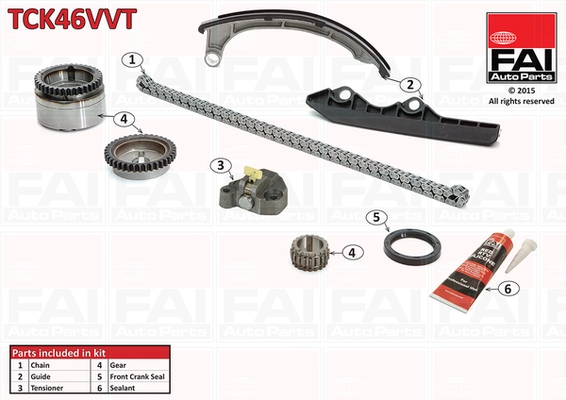 FAI AutoParts vezérműlánc készlet - TCK46VVT - TothCarparts