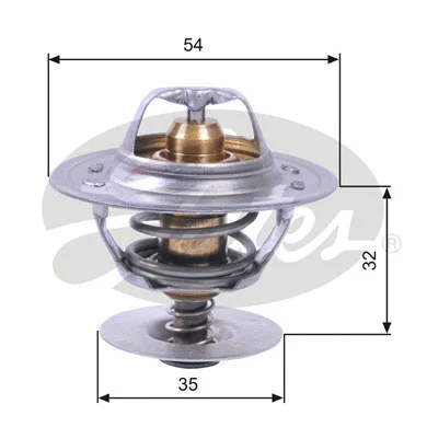 GATES termosztát, hűtőfolyadék - TH11287G1 - TothCarparts