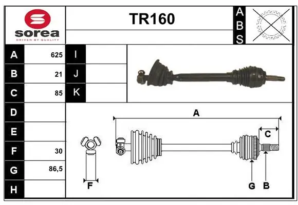 SERA hajtótengely - TR160 - TothCarparts