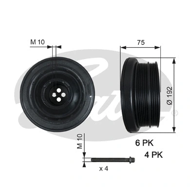 GATES Szíjtárcsa, főtengely - TVD1050A - TothCarparts