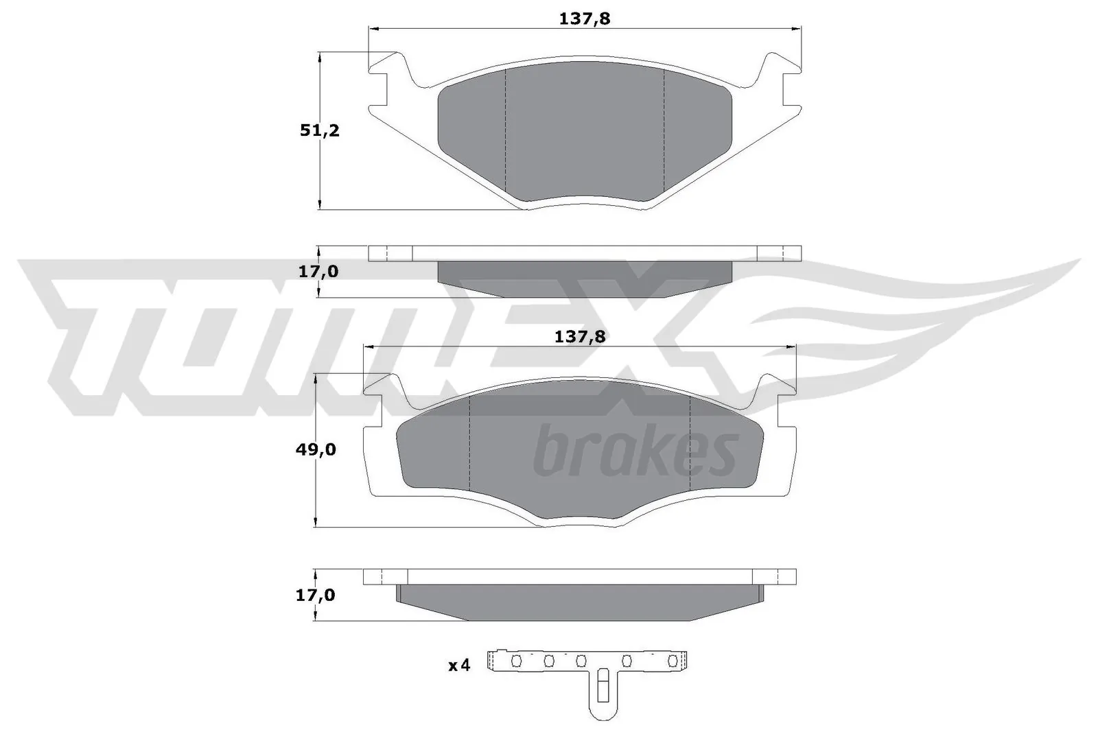 TOMEX Brakes fékbetétkészlet, tárcsafék - TX 10-141 - TothCarparts