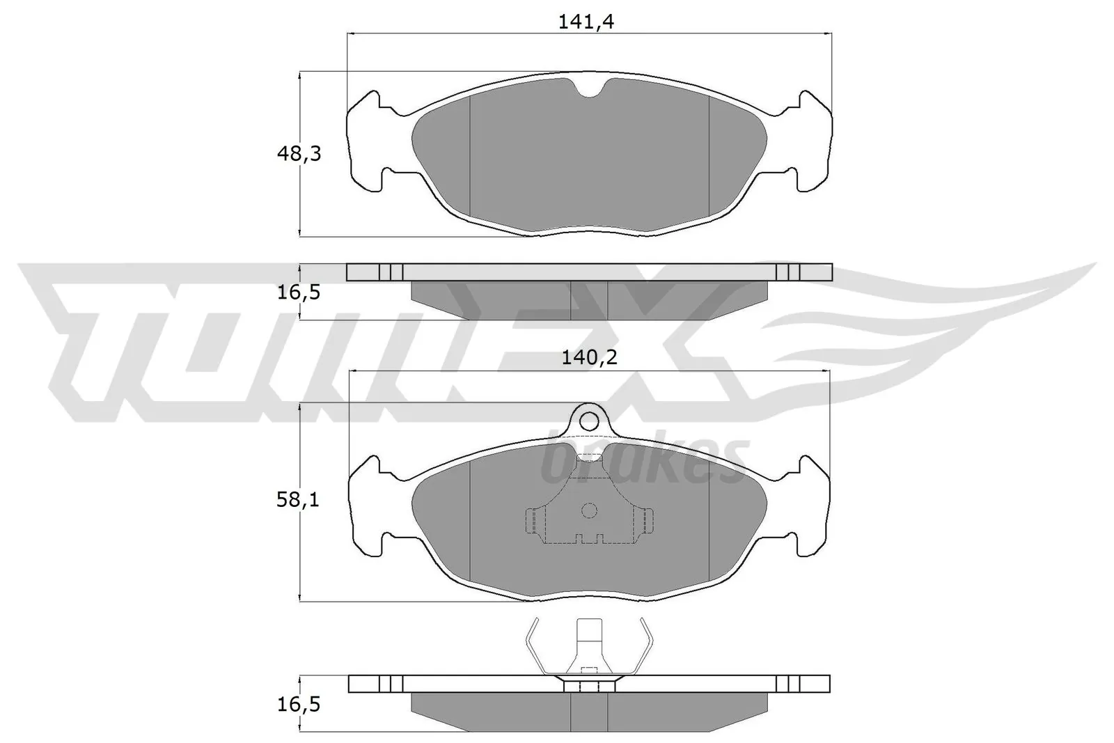 TOMEX Brakes fékbetétkészlet, tárcsafék - TX 10-49 - TothCarparts