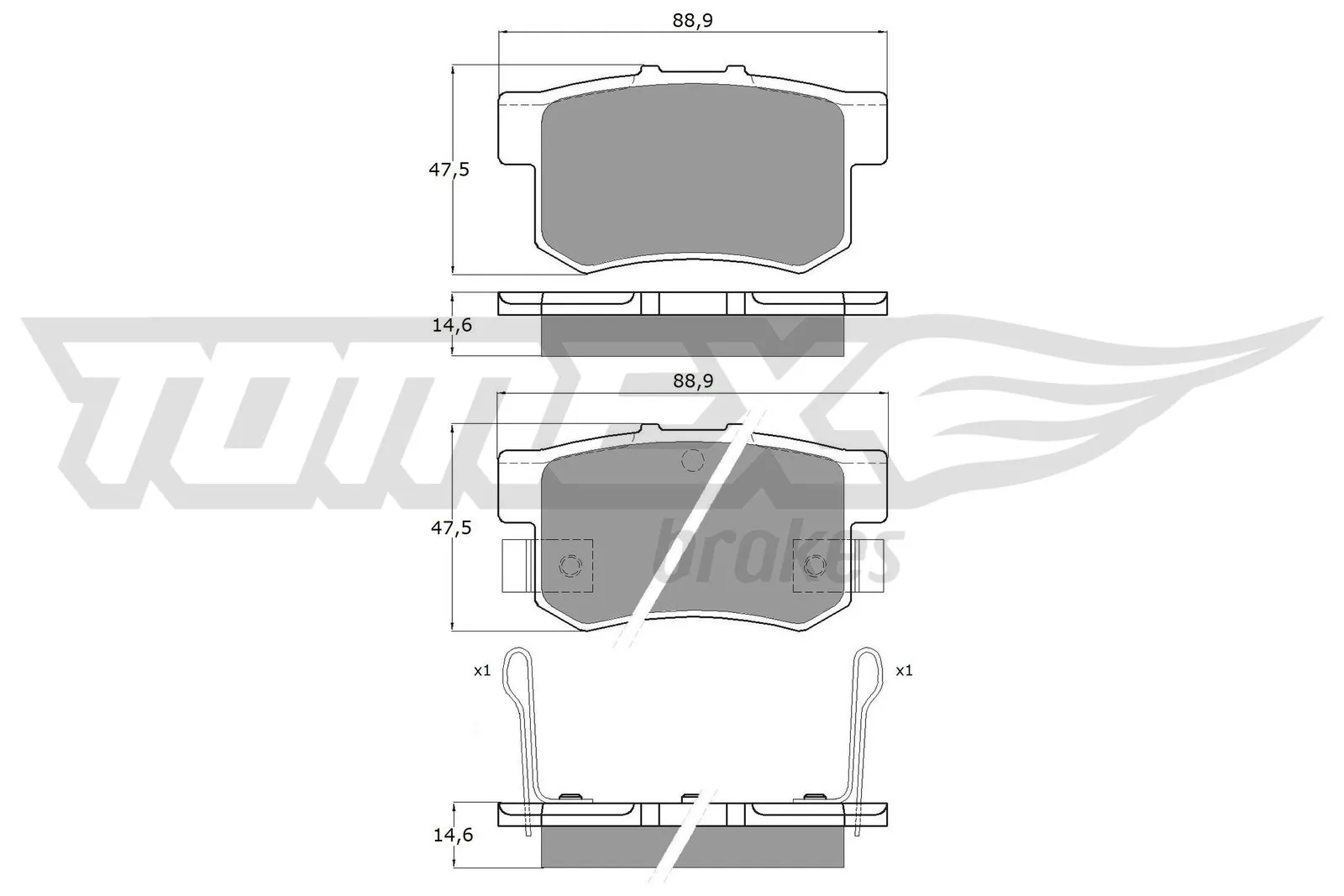 TOMEX Brakes fékbetétkészlet, tárcsafék - TX 11-00 - TothCarparts