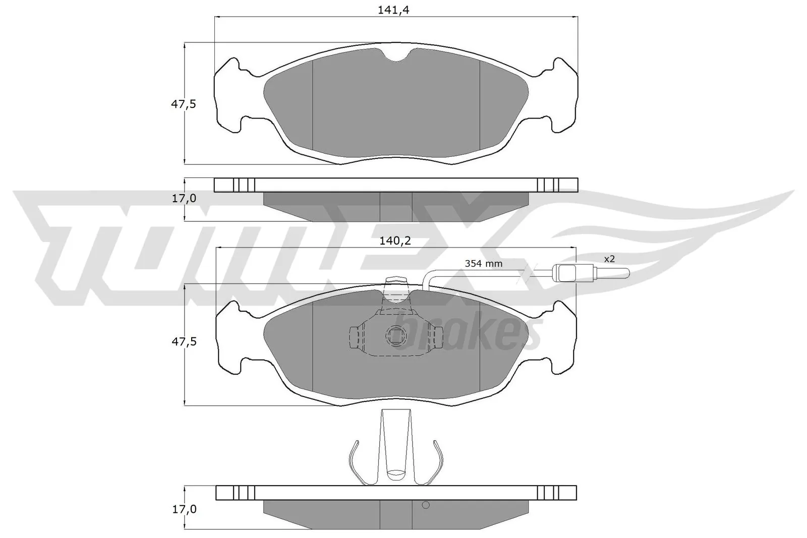 TOMEX Brakes fékbetétkészlet, tárcsafék - TX 11-711 - TothCarparts