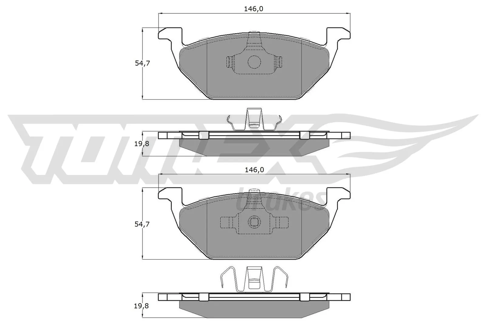 TOMEX Brakes fékbetétkészlet, tárcsafék - TX 12-10 - TothCarparts