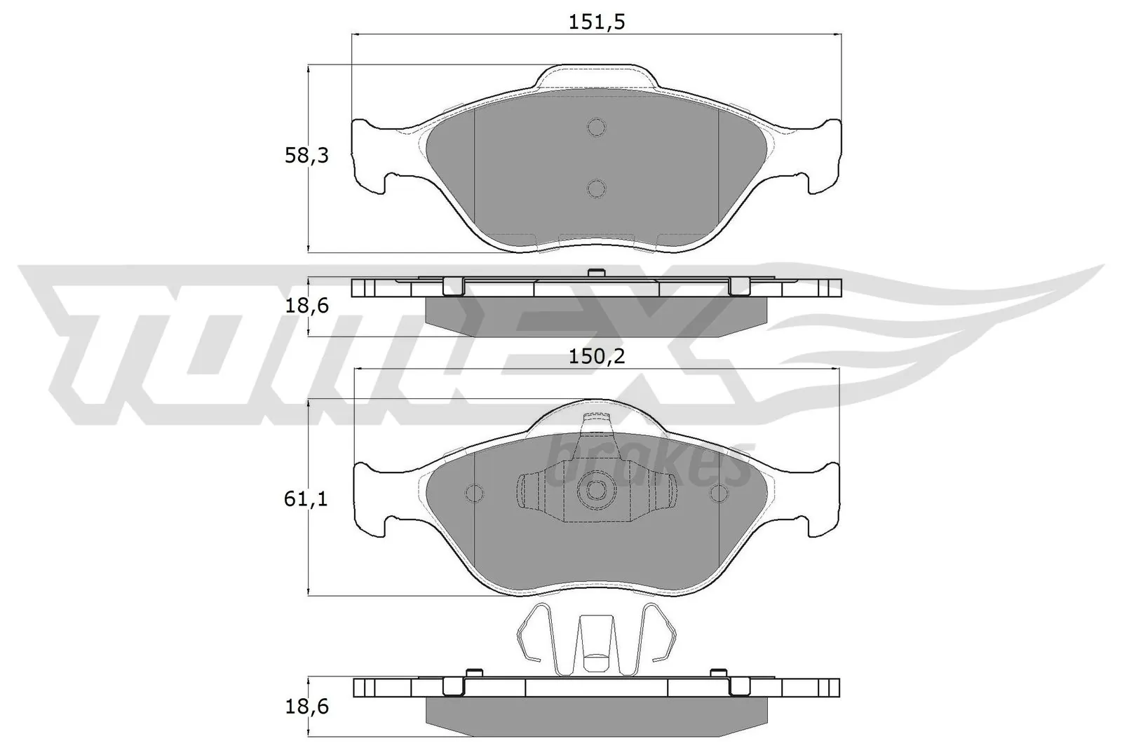 TOMEX Brakes fékbetétkészlet, tárcsafék - TX 12-55 - TothCarparts