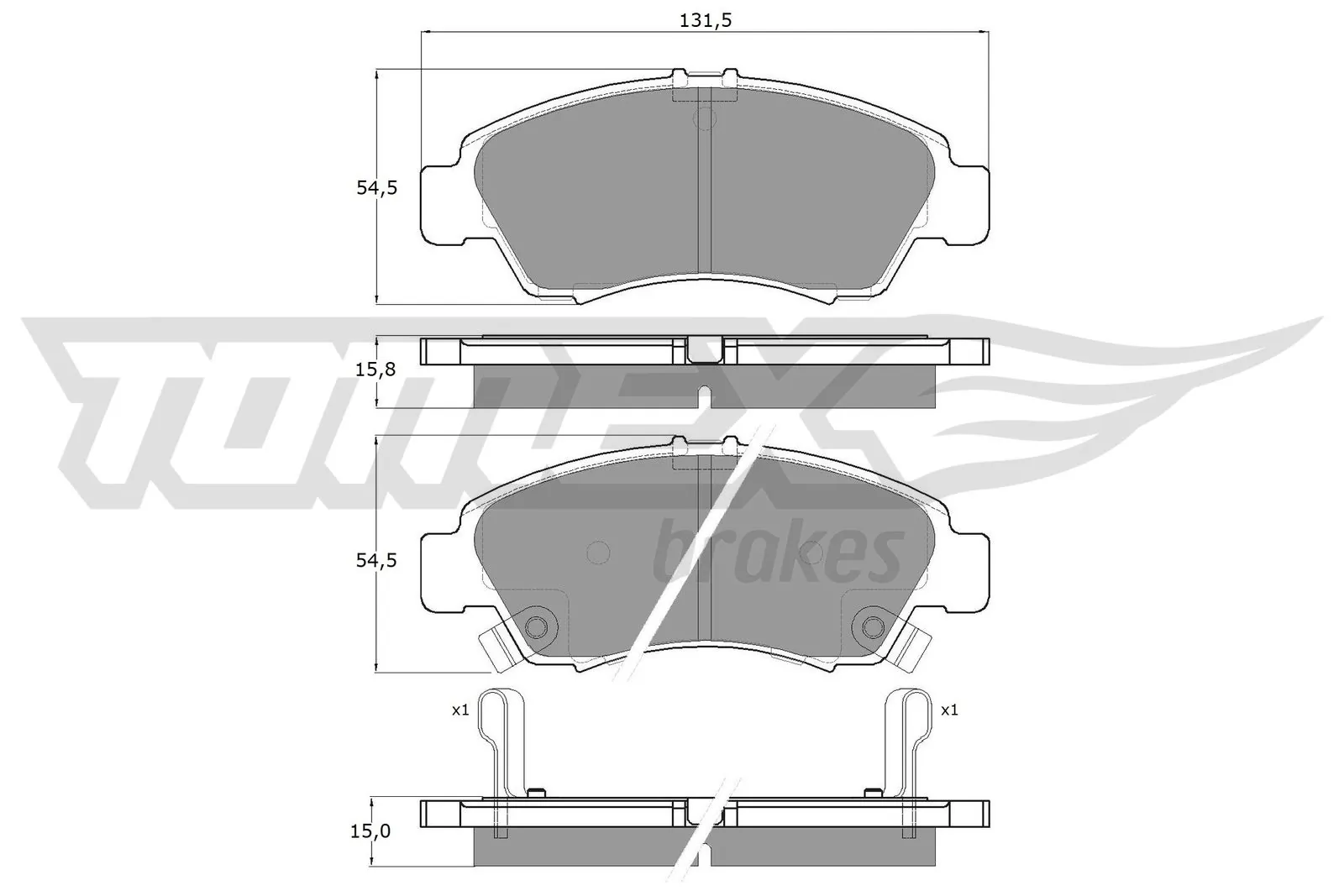TOMEX Brakes fékbetétkészlet, tárcsafék - TX 12-65 - TothCarparts
