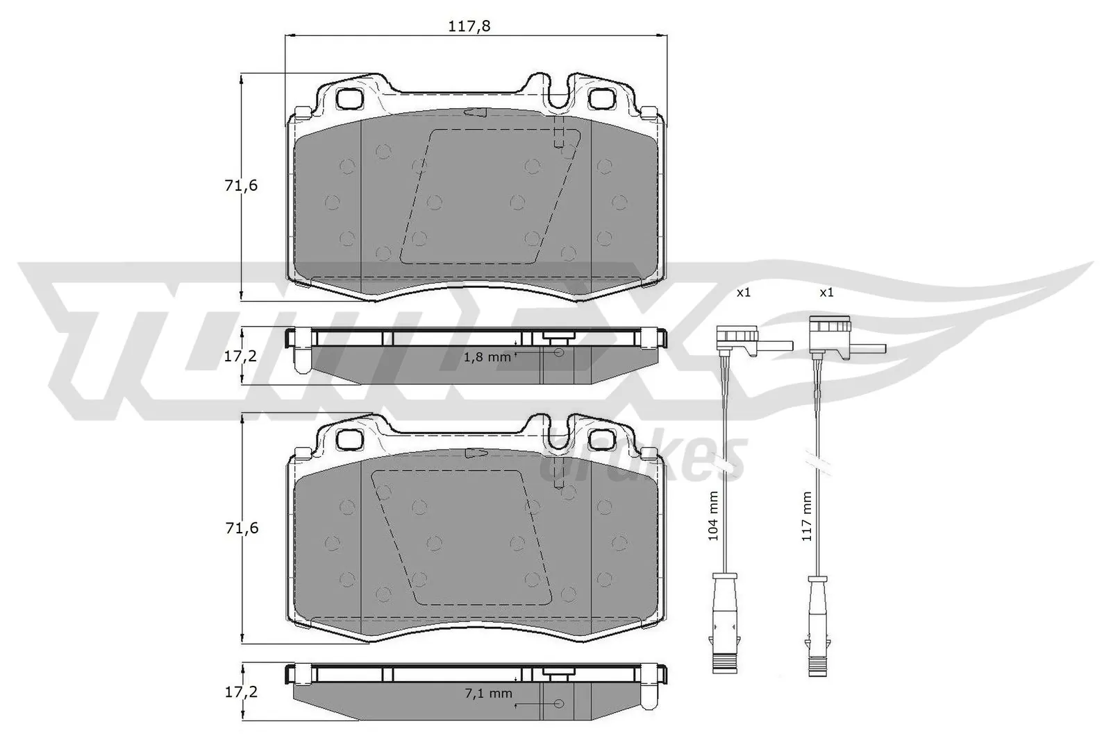 TOMEX Brakes fékbetétkészlet, tárcsafék - TX 12-811 - TothCarparts