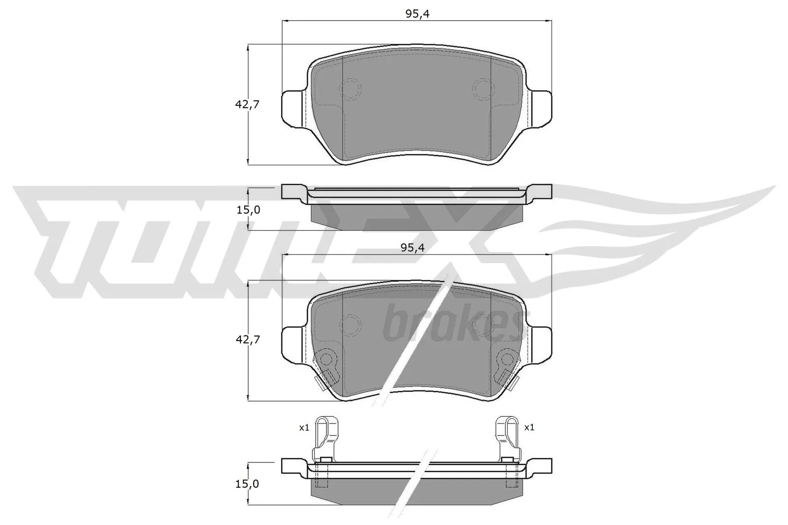 TOMEX Brakes fékbetétkészlet, tárcsafék - TX 12-97 - TothCarparts