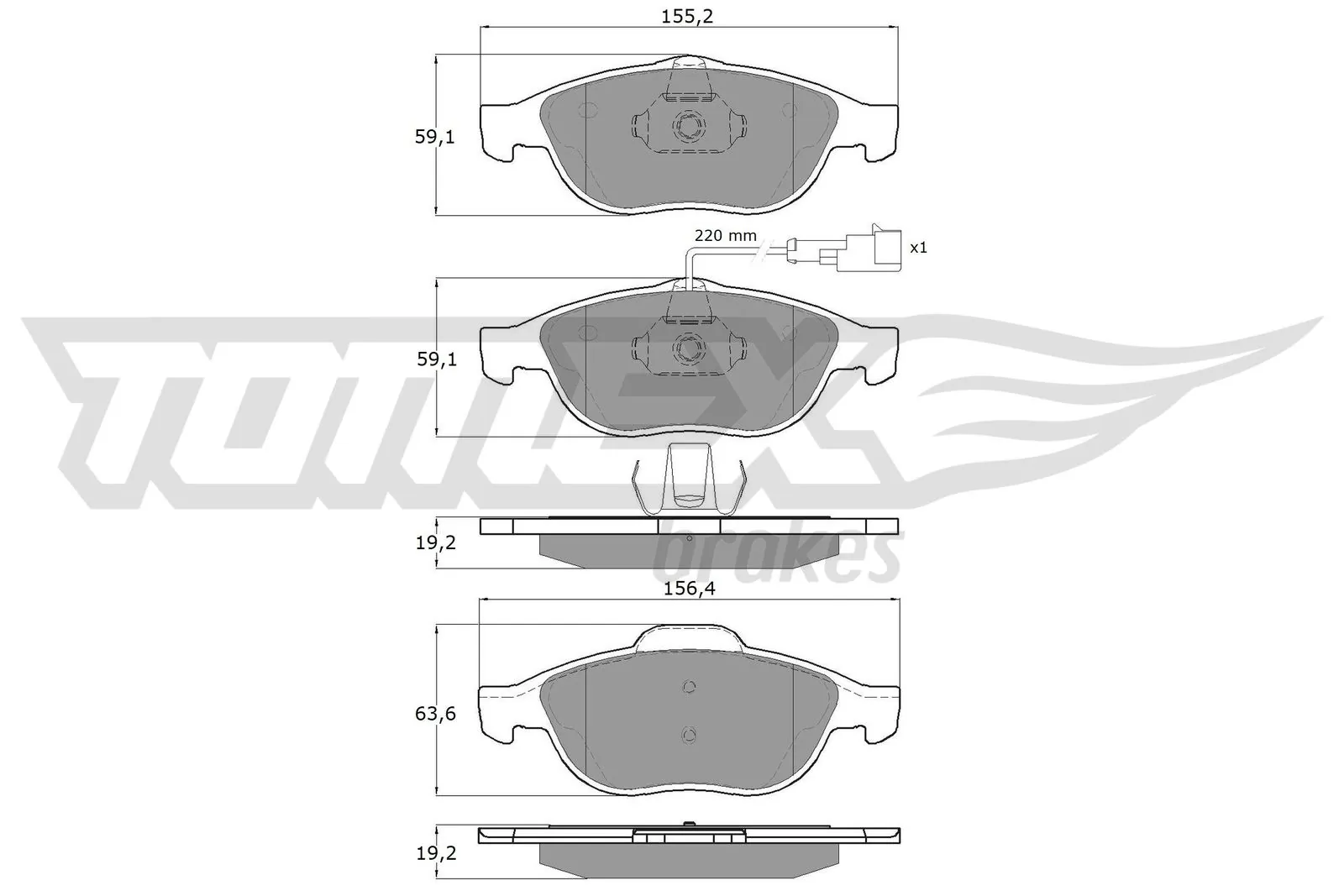 TOMEX Brakes fékbetétkészlet, tárcsafék - TX 13-10 - TothCarparts