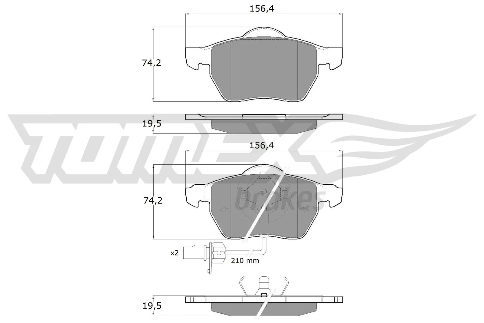 TOMEX Brakes fékbetétkészlet, tárcsafék - TX 13-13 - TothCarparts