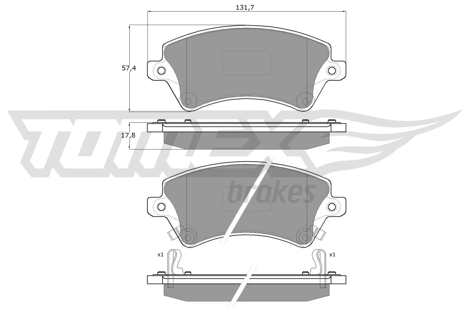 TOMEX Brakes fékbetétkészlet, tárcsafék - TX 13-74 - TothCarparts