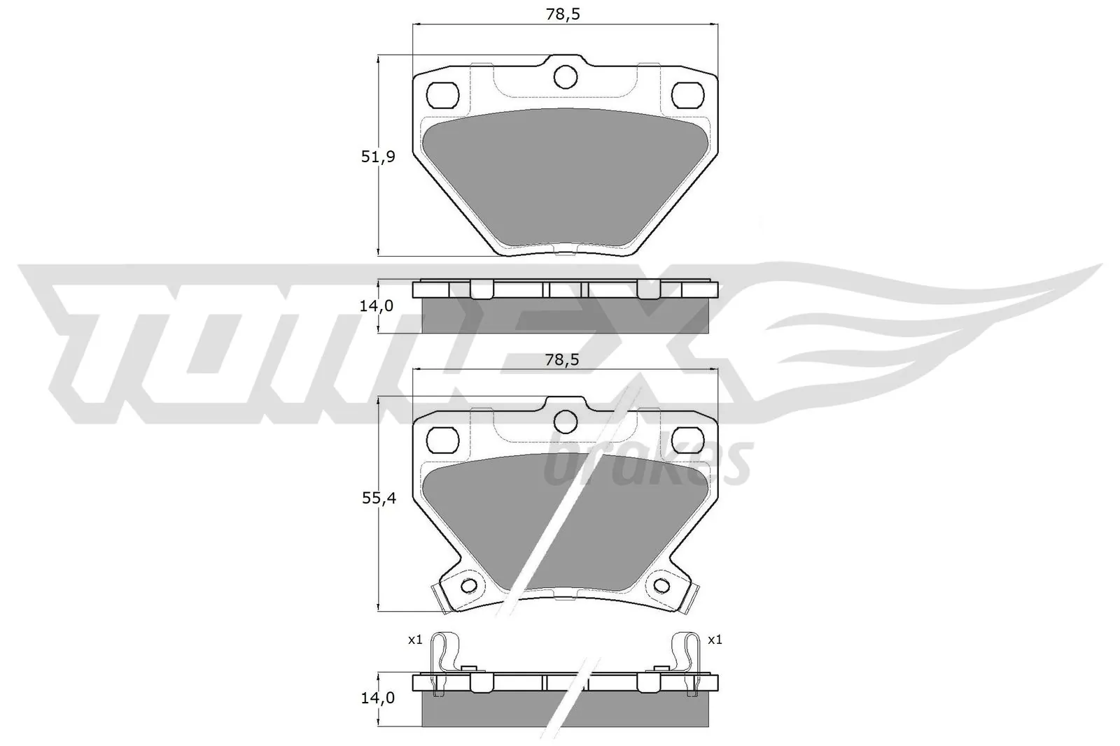 TOMEX Brakes fékbetétkészlet, tárcsafék - TX 13-77 - TothCarparts
