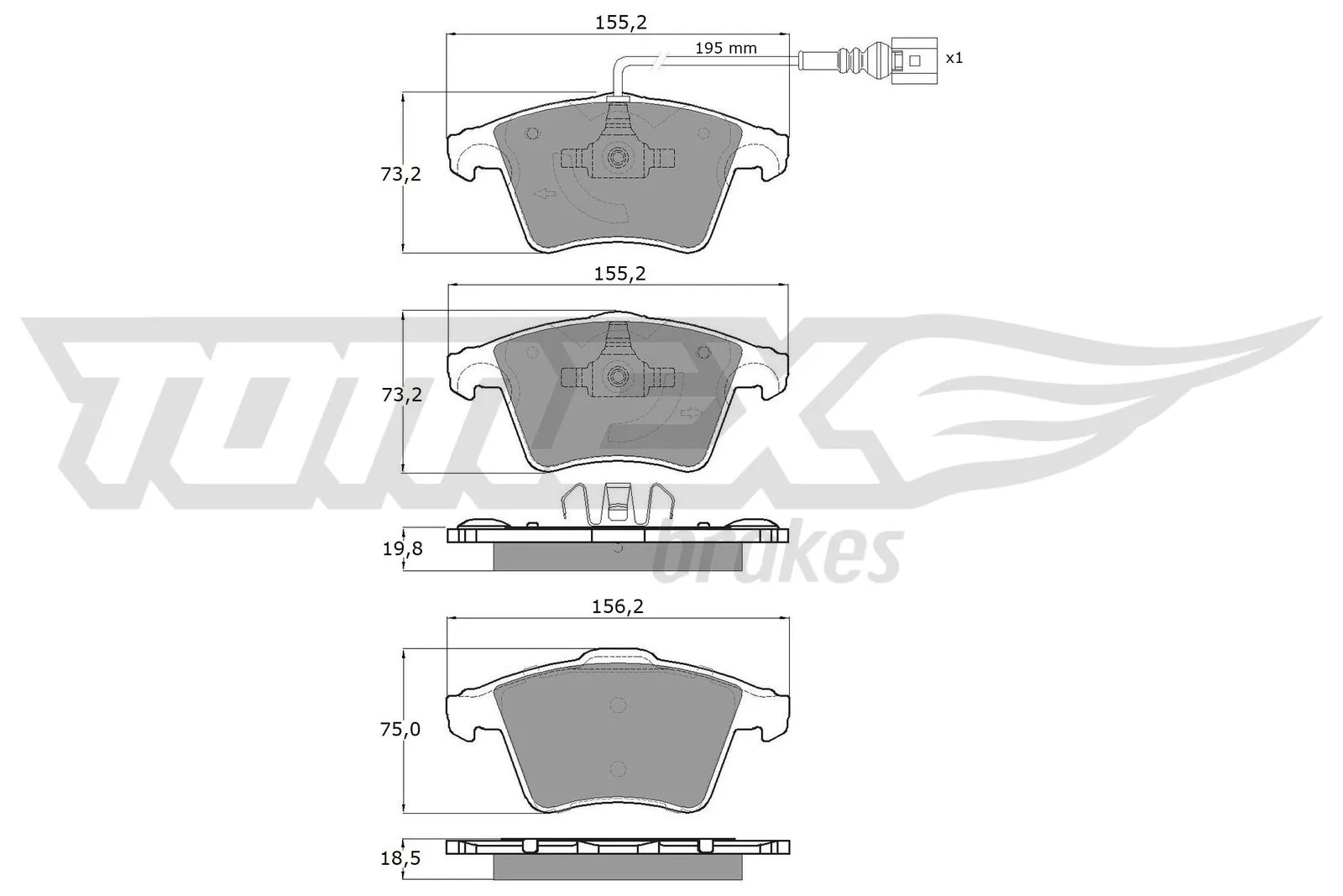 TOMEX Brakes fékbetétkészlet, tárcsafék - TX 13-93 - TothCarparts