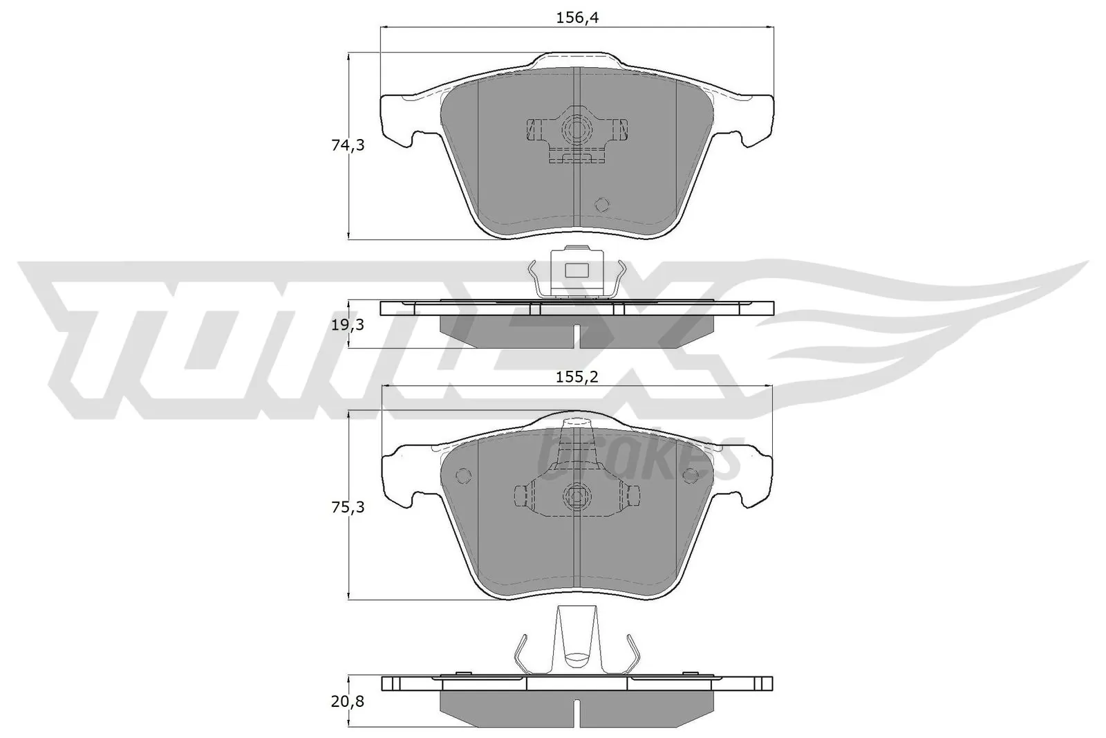TOMEX Brakes fékbetétkészlet, tárcsafék - TX 14-06 - TothCarparts