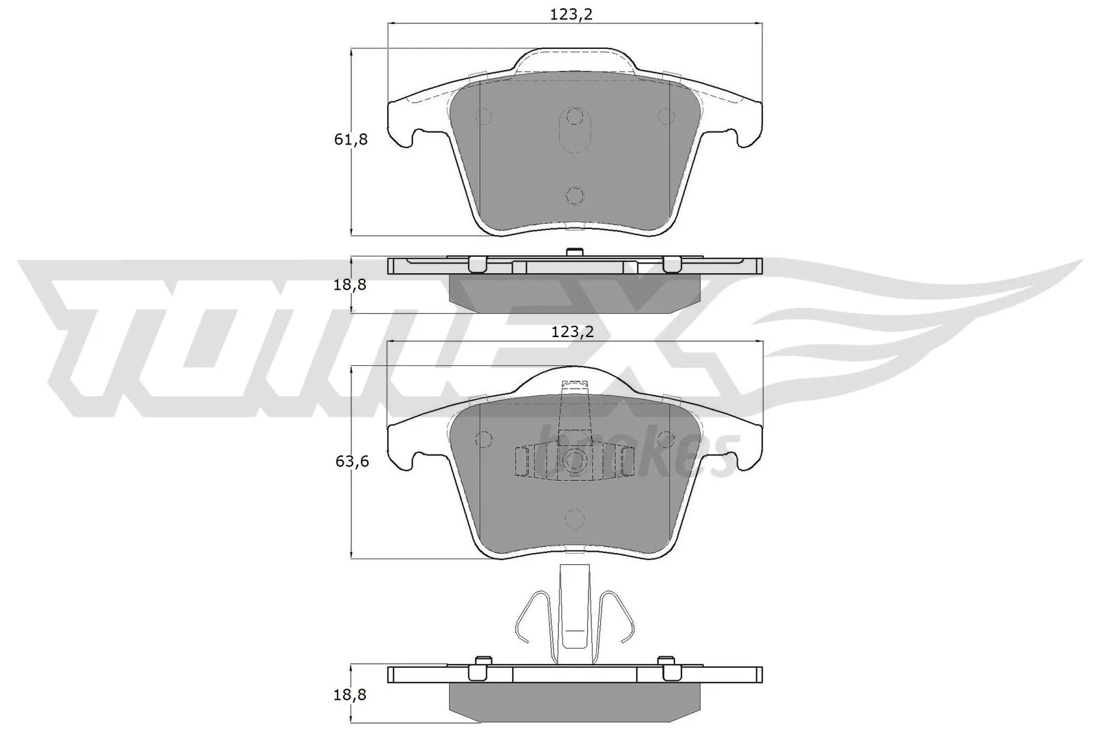 TOMEX Brakes fékbetétkészlet, tárcsafék - TX 14-07 - TothCarparts