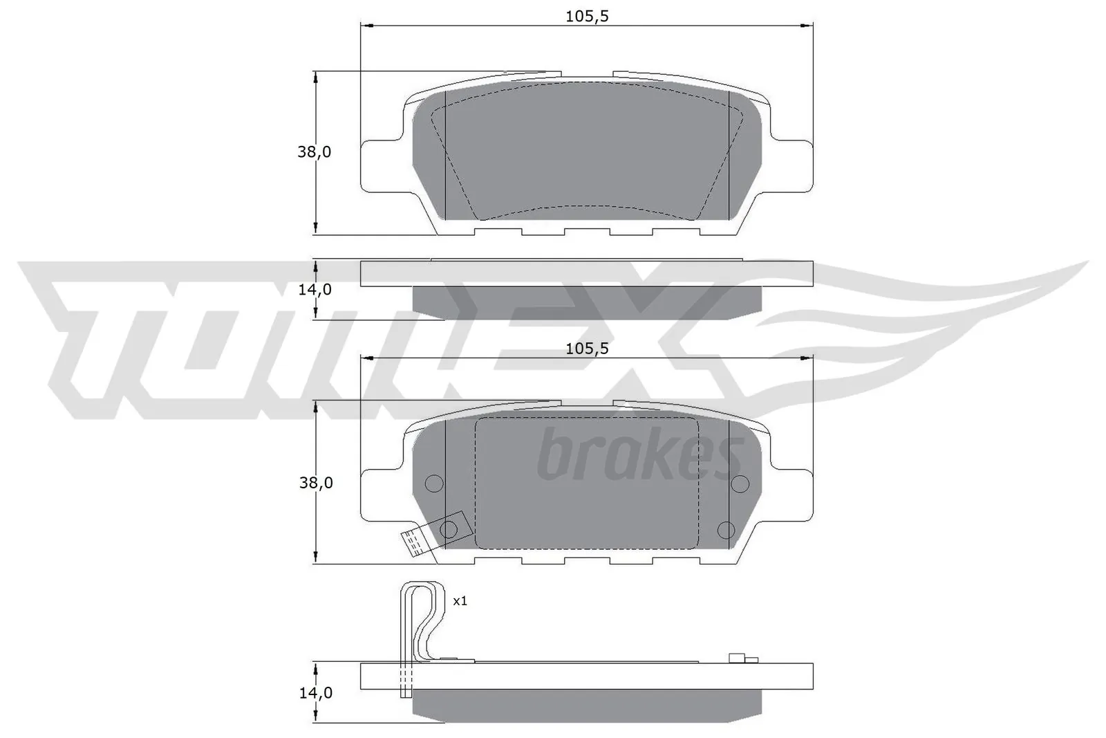 TOMEX Brakes fékbetétkészlet, tárcsafék - TX 14-21 - TothCarparts